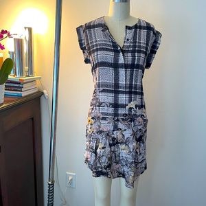 All saints silk printed mini dress